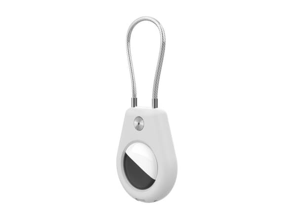 Apple AirTag-skydd med stålkabel - vit