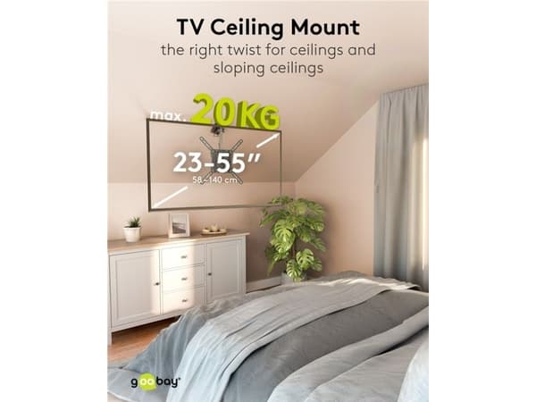 Goobay TV-takfeste Basic (M), svart (70824)