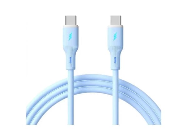 Akyga - USB-kabel - USB-C (hann) til USB-C (hann) - USB 2.0 - 20 V - 3 A - 1 m - Hurtiglading opptil 60W - blå