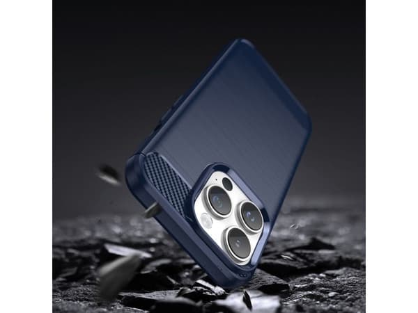 Carbon Case til iPhone 14 Pro - fleksibelt gel-bakdeksel blå
