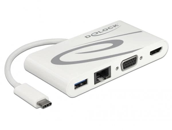 Delock - Retail Pack - dokkingstasjon - USB-C 3.1 - VGA, HDMI - 1GbE