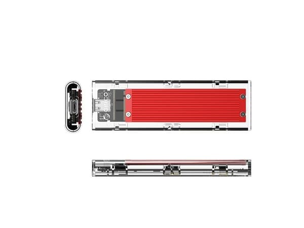 M.2 NVME USB-C 10Gbps -asematasku - punainen