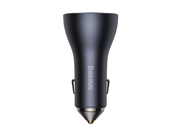 Baseus pikalataussovitin autoon 2*USB-C + USB-A 65W tummanharmaa (CGJP010013)