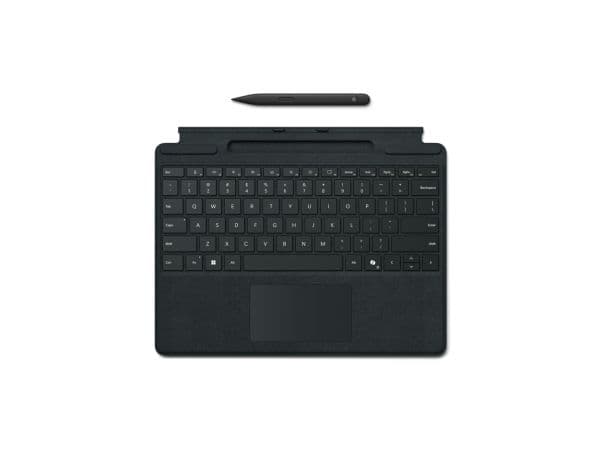 Microsoft Surface Pro Keyboard w/ Slim Pen, QWERTY, englanti, Kosketuslevy, Microsoft, Surface Pro 10 Surface Pro 9 Surface Pro 8 Surface Pro X, musta