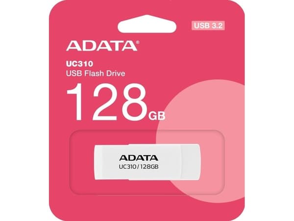 ADATA UC310 - USB-flashstasjon - 128 GB - USB 3.2 Gen 1 - hvit