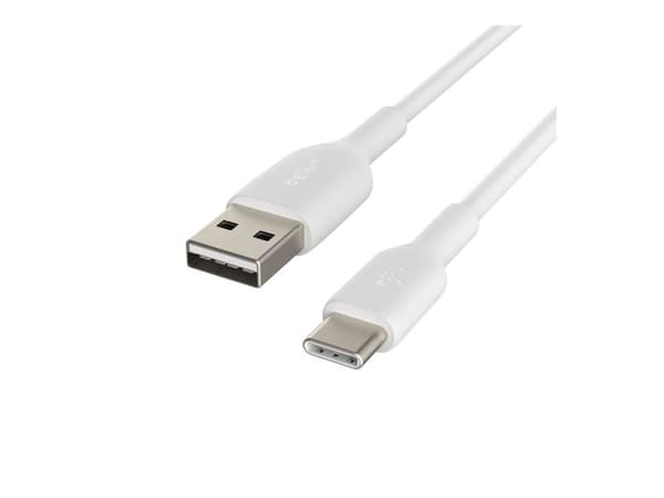 Belkin BoostCharge - USB-kabel - USB-C (hane) till USB (hane) - 1 m - vit