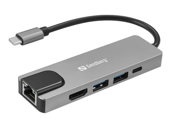 Sandberg - Dokkingstasjon - USB-C - HDMI - 1GbE