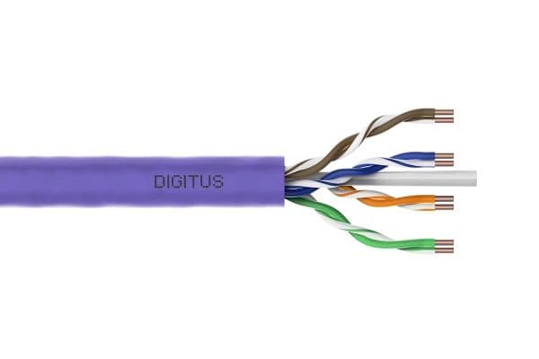 DIGITUS - Samlet kabel - 305 m - U/UTP, uskjermet - simpleks - CAT 6a - solid - lys blå, RAL 5012