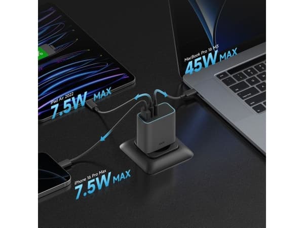 CUKTECH 65W GaN-latauslaite 2C1A