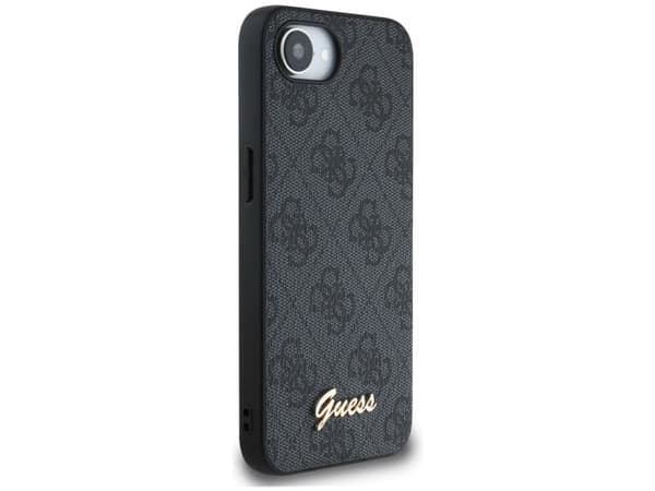 Guess 4G Script Logo MagSafe-skal för iPhone 16e - svart