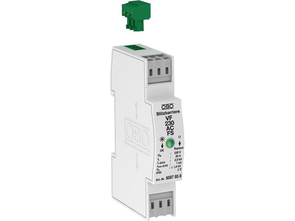 OBO FLASH BARRIERS asennuslevyllä 230V