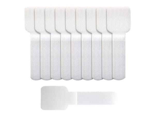 LTC WALL STRAPS - Kabelhållare - bordsmontering, väggmontering - 9 cm - vit (paket om 10)