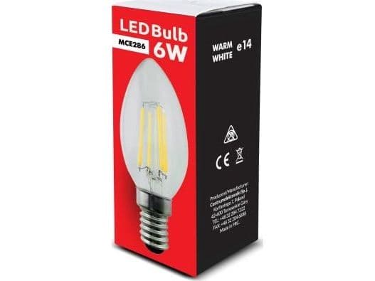 Maclean glødelampe Retro Edison LED E14, 6W 230V (MCE286)