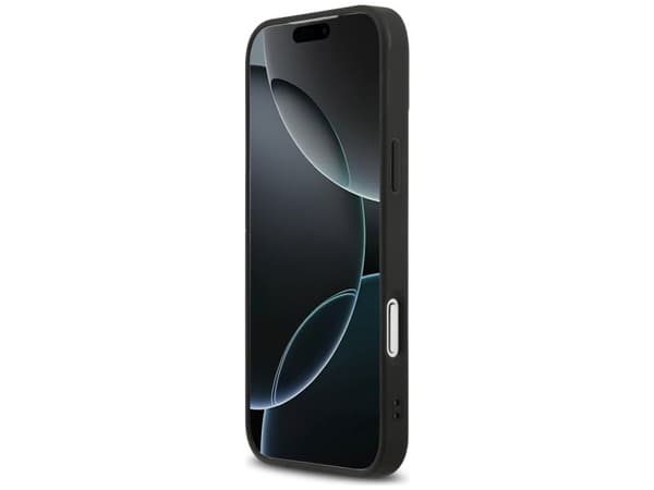 DKNY Repeat Texture Pattern with Tonal Stripe Case for iPhone 17 Pro Max - Black