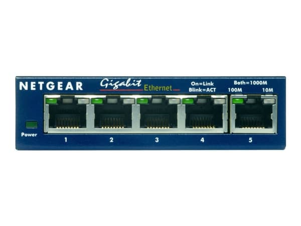 NETGEAR GS105 - Switch - 5 x 10/100/1000 - stasjonær