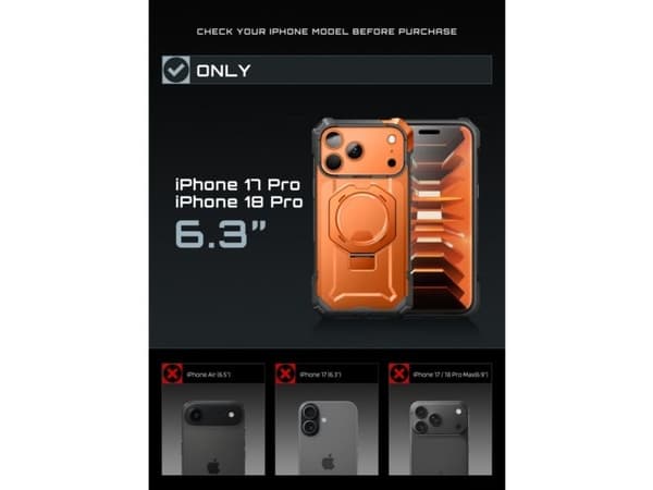 Supcase UB Grip Mag MagSafe Case for iPhone 18 Pro / 17 Pro - Orange