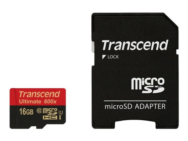 Transcend Ultimate - Flashminnekort - 16 GB - UHS Class 1 / Class10 - 600x - microSDHC UHS-I