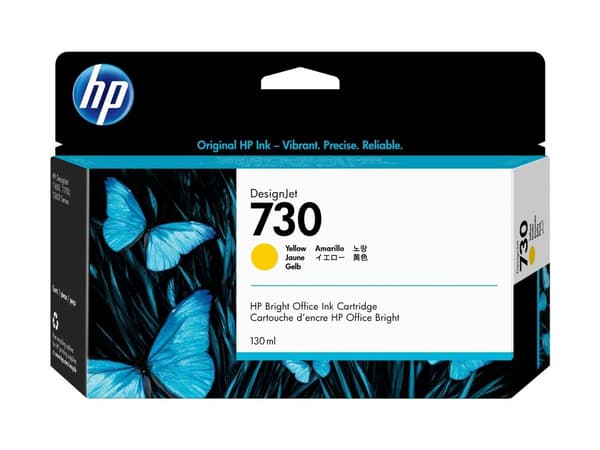 Bläckpatron HP 730 P2V64A, gul, 130 ml