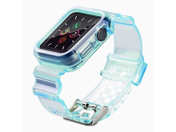 Hurtel silikonstropp/armbånd Strap Light Set til Apple Watch 44 mm blå