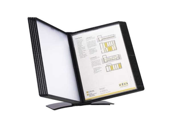 Registersystem A4 Easymount t/5 lommer sort bordmodel