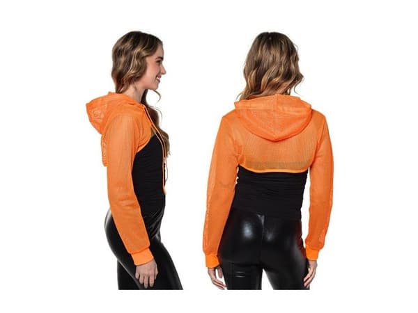 Neon orange net bolero