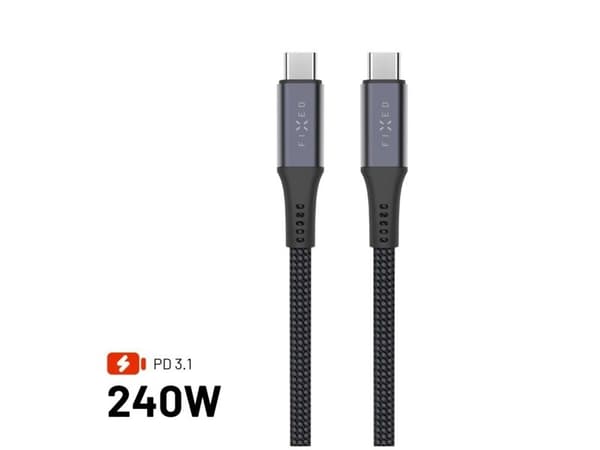 FIXED FIXDBP-CC12-GR, 1,2 m, USB-C, USB-C, USB 2.0, 20 Gbit/sek., Grå