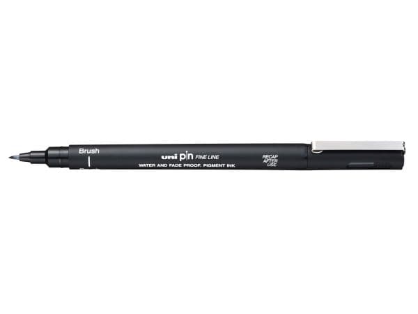 Uni-Ball Pin BR-200, Sort, Sort, Plast, Rund, Rustfritt stål, Metall