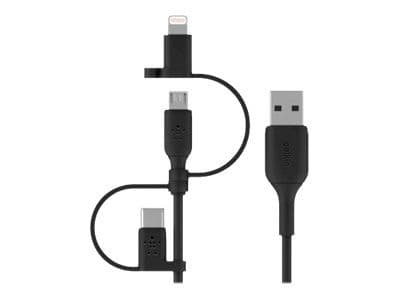 Belkin BoostCharge Universal - USB-kabel - USB hane till mikro-USB typ B, Lightning, USB-C hane - 1 m