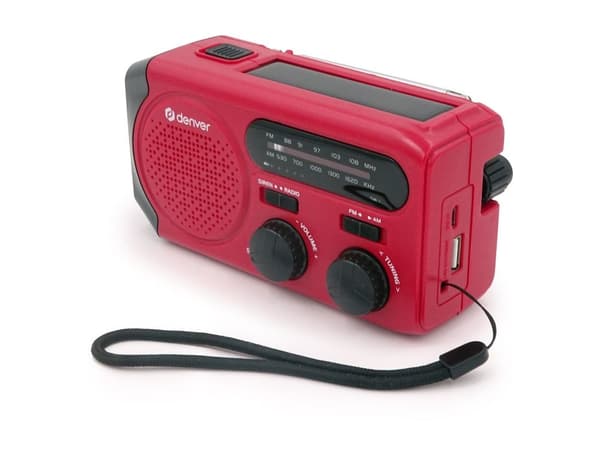 Radio med vev och solcellsuppl