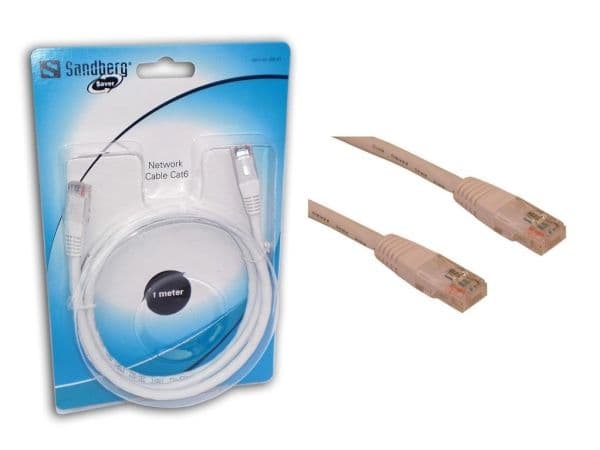 Sandberg SAVER - Netværkskabel - UTP - Cat6 - Hvit - 5m
