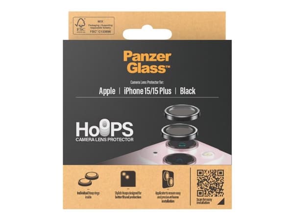 PanzerGlass™ | Hoops - Objektiv beskyttelse for mobile | Iphone 15/15 Plus