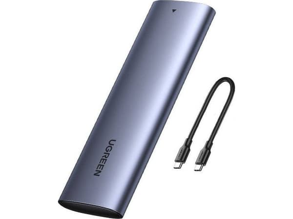 Ugreen 10902, SSD-kotelo, M.2, M.2, PCI Express, 10 Gbit/s, USB-liitettävyys, Harmaa