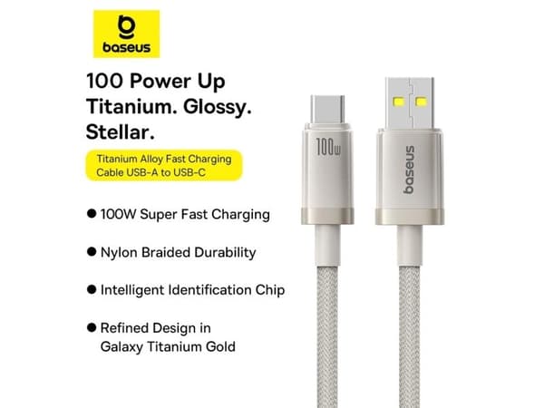 Baseus P10378102G21-02, 2 m, USB A, USB C, Titan