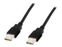 Mercodan AK-300101-010-S, 1 m, USB A, USB A, Uros/uros, Musta