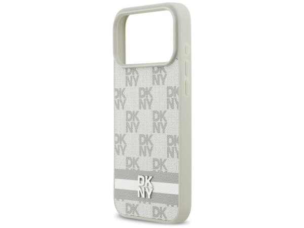 DKNY Checkered with Printed Stripes Case for iPhone 17 Pro Max - Beige