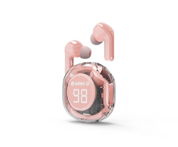 Gembird TWST-01 - True wireless-hodetelefoner med mikrofon - i øret - Bluetooth - rosa