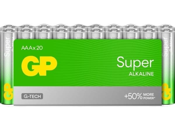 GP Super Alkaline AAA-batteri 24A/LR03 20-pak