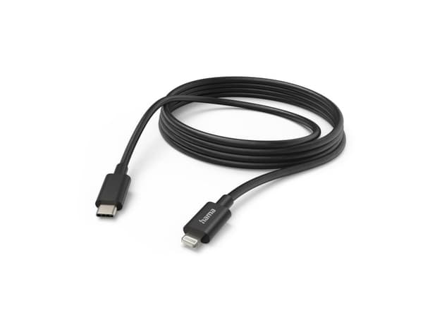 Hama 00201599, 3 m, Lightning, USB C, Hankjønn, Hankjønn, Svart