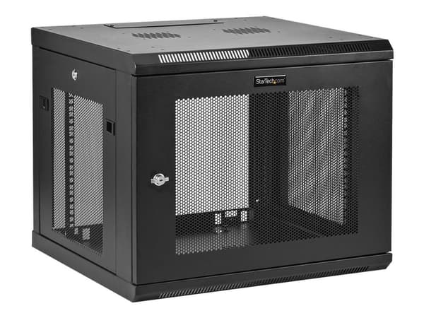 Startech "9U Wall Mount Server Rack Cabinet - 4-Post Adjustable Depth (2"" to 19"") Network Equipment Enclosure with Cable Management (RK920WALM)" ...