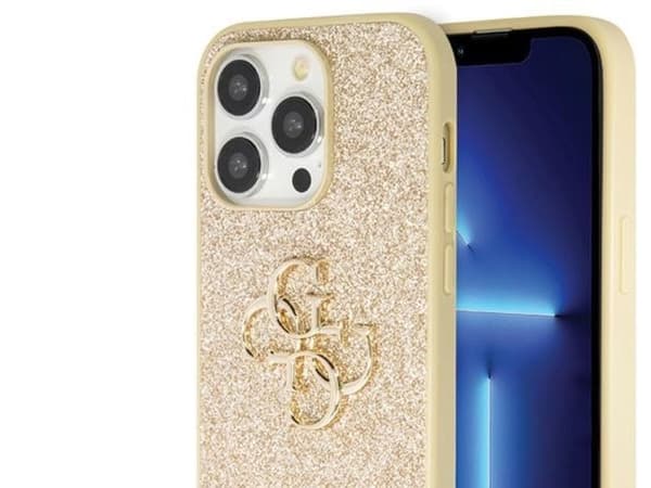 Guess GUHCP14LHG4SGD-deksel til iPhone 14 Pro - gull glitter Script Big 4G