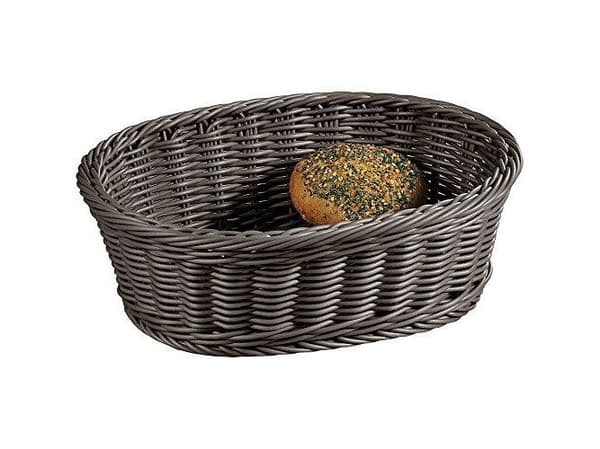 Frukt- och brödkorg, oval, grå