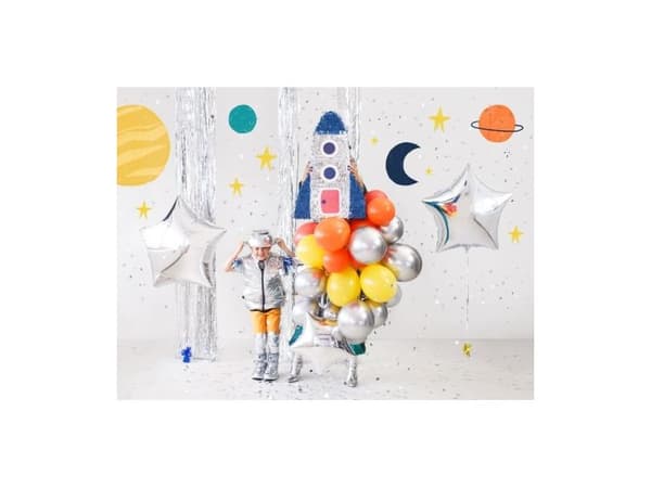 Sølv stjerne folieballon, 70 cm
