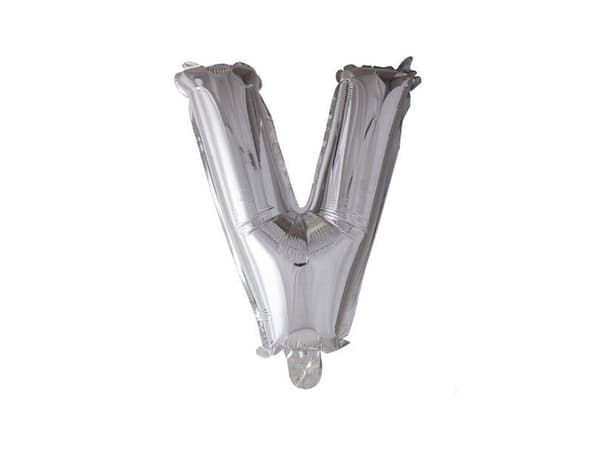 Folie ballon V, sølv 41 cm