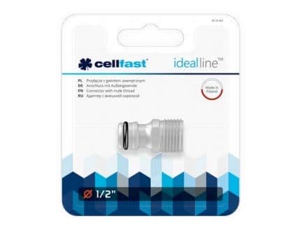 CELLFAST 50-665, Letkun välikappale, 1/2", Uros, Harmaa