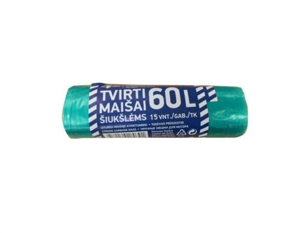 Søppelsekker 60 L 15 stk ulike farger