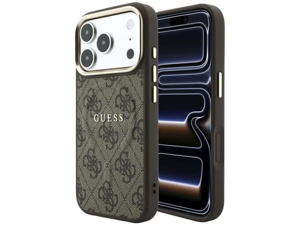 Guess Embossed 4G Classic MagSafe Case for iPhone 17 Pro / 18 Pro - Brown