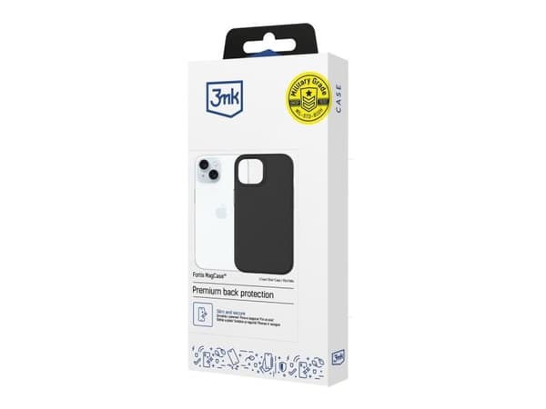 3mk Fortis MagCase til iPhone 15 - sort