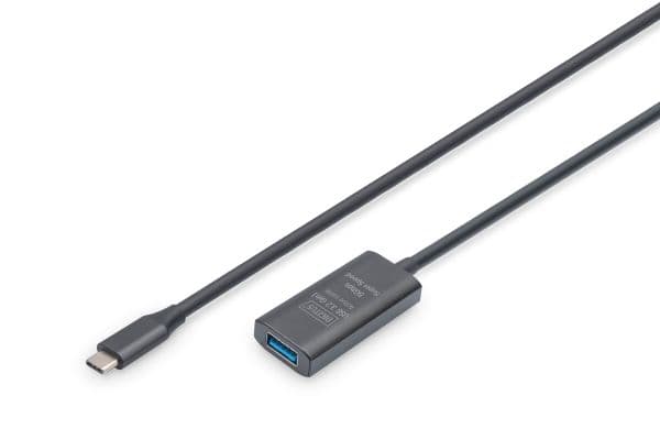 Active USB-C Extension Cable, 5m 5G, USB 3.0, USB-C - USB-A (M/F)