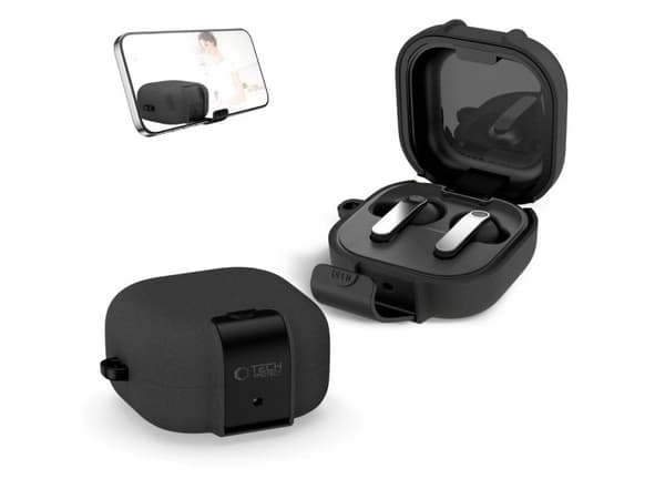 4 stk TECH-PROTECT SLIM HOOK etui til Samsung Galaxy Buds 4 / 4 Pro sort