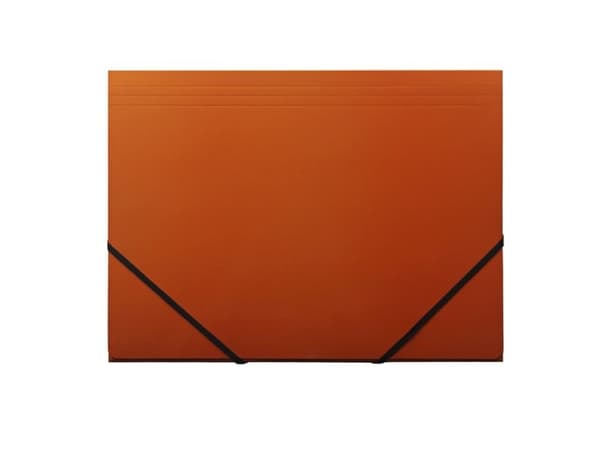 Elastikmappe, Q-Line DKF orange, M/3 KLAPPER, 210x297mm Karton/elastik - (10 stk.)
